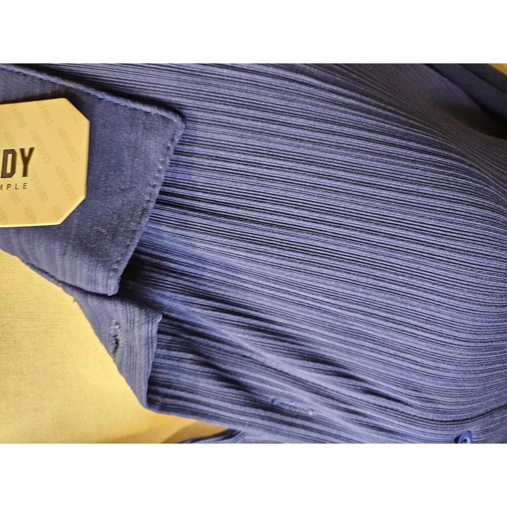 Nwt Coofandy Men's Stretchy Blue Long Sleeve Size L 800-1 - Picture 3 of 7